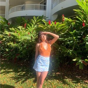 Peppermayo Orange Crop Top